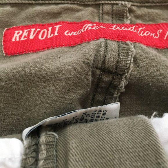 Revolt Skirt Size 11/12 Green Distressed Midi - Picture 5 of 5